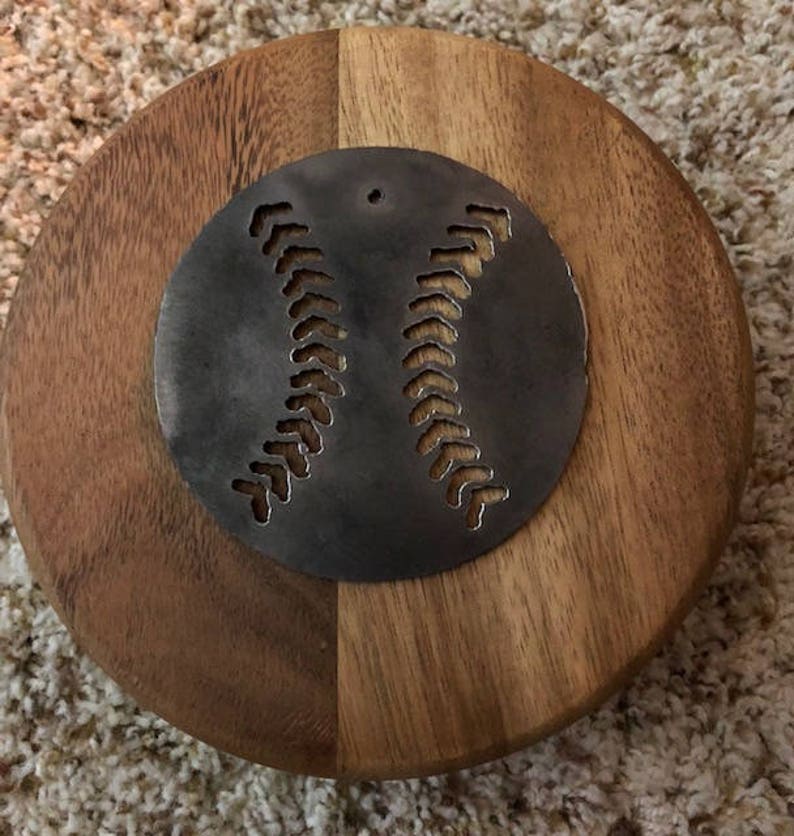 Rustic Recycled Steel Baseball Metal Ornament Etsy