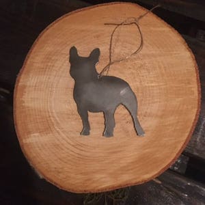 Französische Bulldogge Holz Hund Weihnachtsgeschenk Ornament