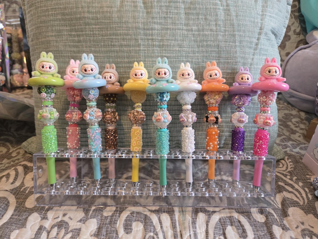 LABUBU Pool Float TOPPED Fancy PEN | Cute Custom Beaded | Fun Gift ...