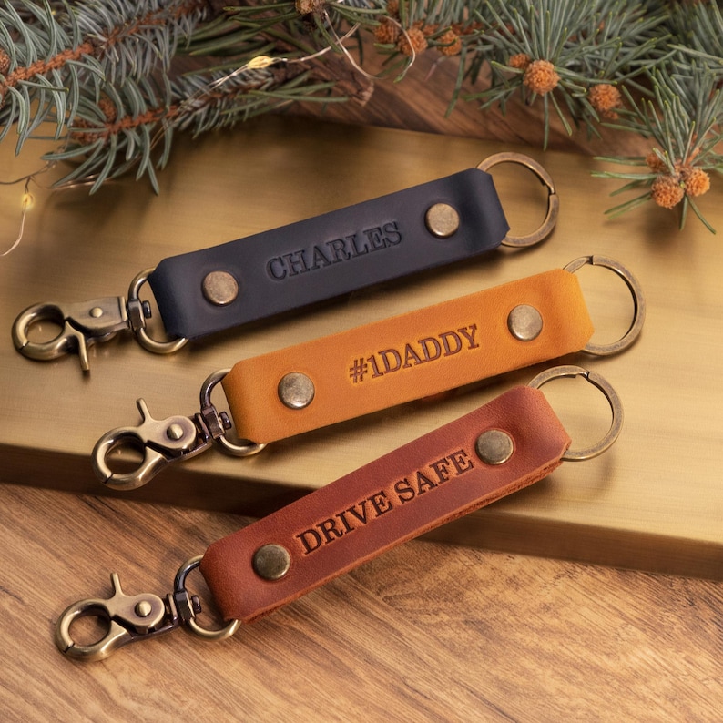 Personalized leather key fob Bible verse gifts, Gifts for Pastor, Him, Men, Gifts ideas for Men, Monogrammed Psalm image 12