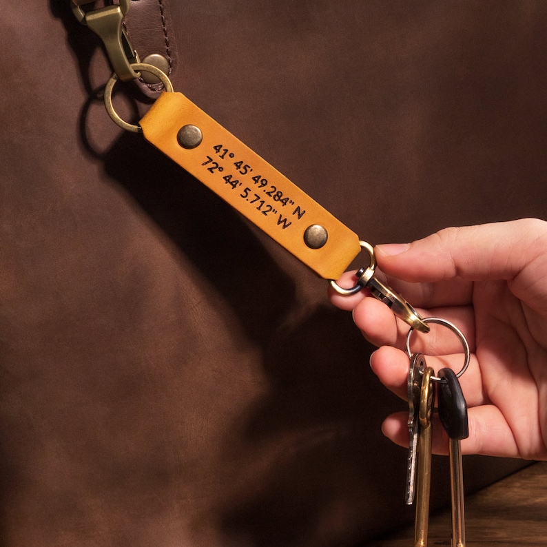 Personalized leather key fob Bible verse gifts, Gifts for Pastor, Him, Men, Gifts ideas for Men, Monogrammed Psalm image 3