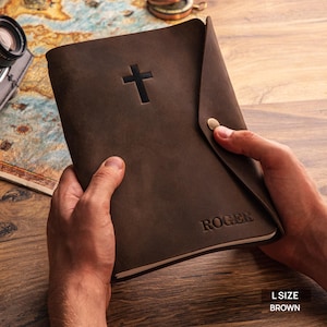 Personalized leather prayer journal, Christian gift for men daily prayer journal, Christian gift