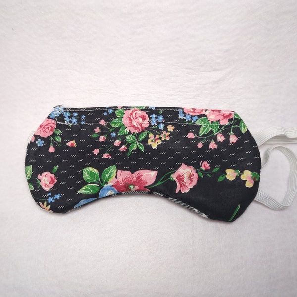 Weighted Eye Pillow Eye Mask For Heat or Cold Therapy, Black Floral/Black/White Plaid