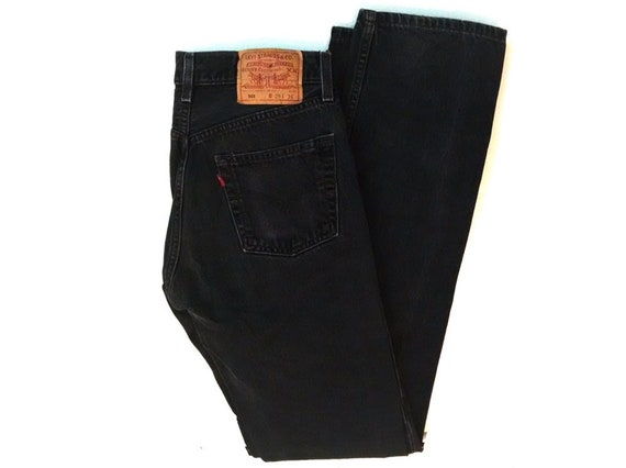 Vintage 1990s Levi's 501 button fly black denim mo