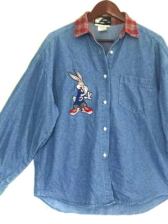 bugs bunny denim shirt