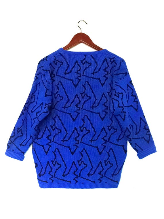Vintage 1980s abstract geometric hipster sweater … - image 4