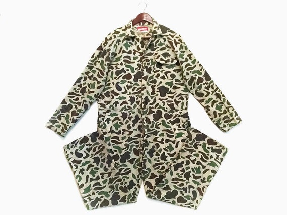 Vintage military green flight suit jumpsuit mechan