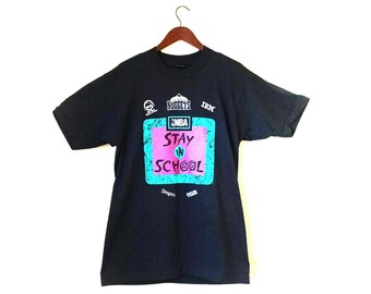 Vintage 1990s Denver Nuggets Stay in School NBA tshirt