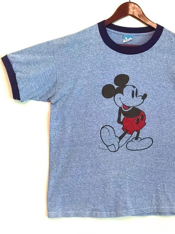 Disney Mens Mickey Mouse Athletic Vintage Mickey Face Classic Distressed Adult T-Shirt