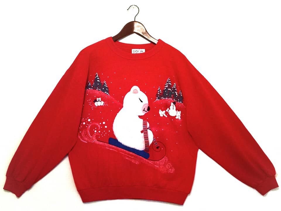 Vintage 1980s Polar Teddy Bear Christmas Holiday Ugly Cute | Etsy