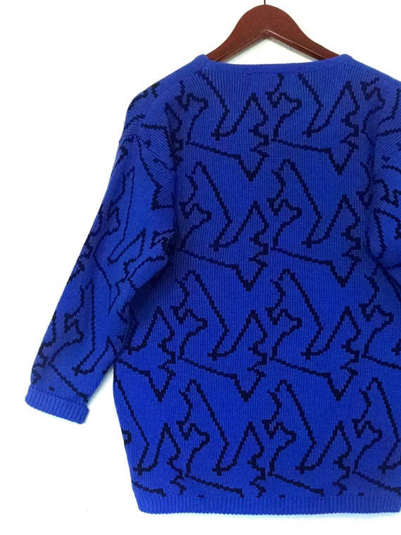 Vintage 1980s abstract geometric hipster sweater … - image 5