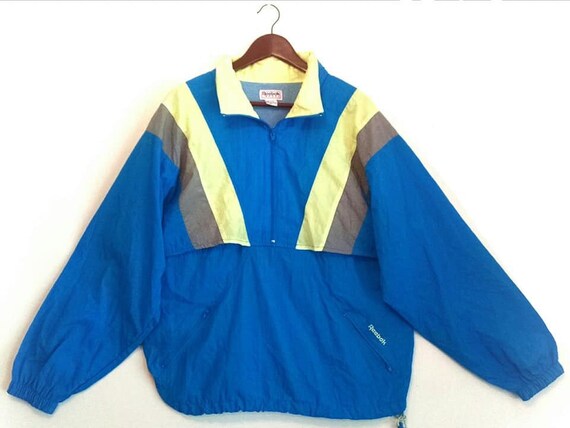 Vintage 1980s 1990s Reebok neon color block pullov