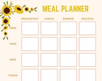 Printable Weekly Meal Planner and Grocery List