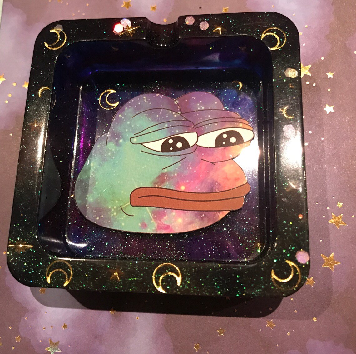 Cosmic ashtray custom ashtray. Space theme ashtray. Moon and Etsy