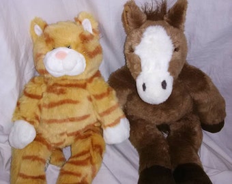 Build-A-Bear Choice of Striped Kitty Cat or Horse Stuffed Animal 18" Tall BABW