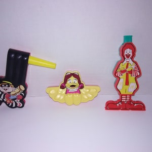 McDonald's Happy Meal Vintage Toys - 1996 McDonaldLand Set of 3 Noisemakers