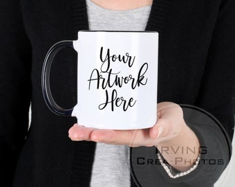 Mug Mockup White Mug Mockup Woman Holding Mug 11oz Coffee Mug Mock Up Styled Photography Black Handle Mug Mockup Coffee Mug Smart Object Templates Free Psd Mockups Today