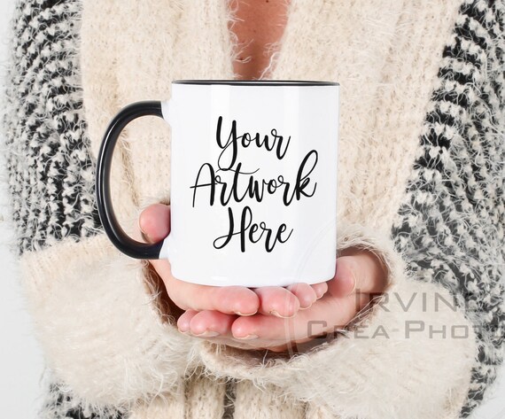 Mug Mockup White Mug Mockup Woman Holding Mug 11oz Coffee Mug Etsy