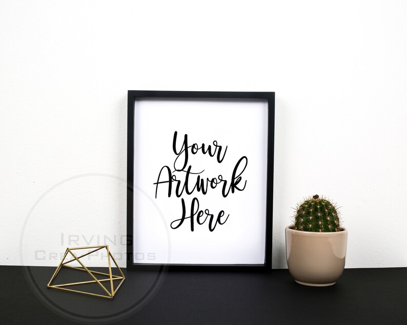 Download Frame Mockup Minimalist Black Frame Mock Up Vertical Black and | Etsy