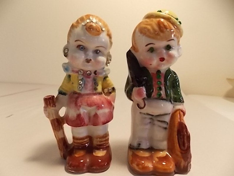 Vintage Ceramic Boy and Girl Figurines Etsy