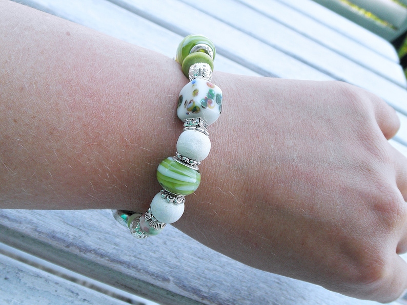 Green chunky bracelet hippie boho bracelet boho fashion Butterfly bracelet gypsy Bohemian jewelry
