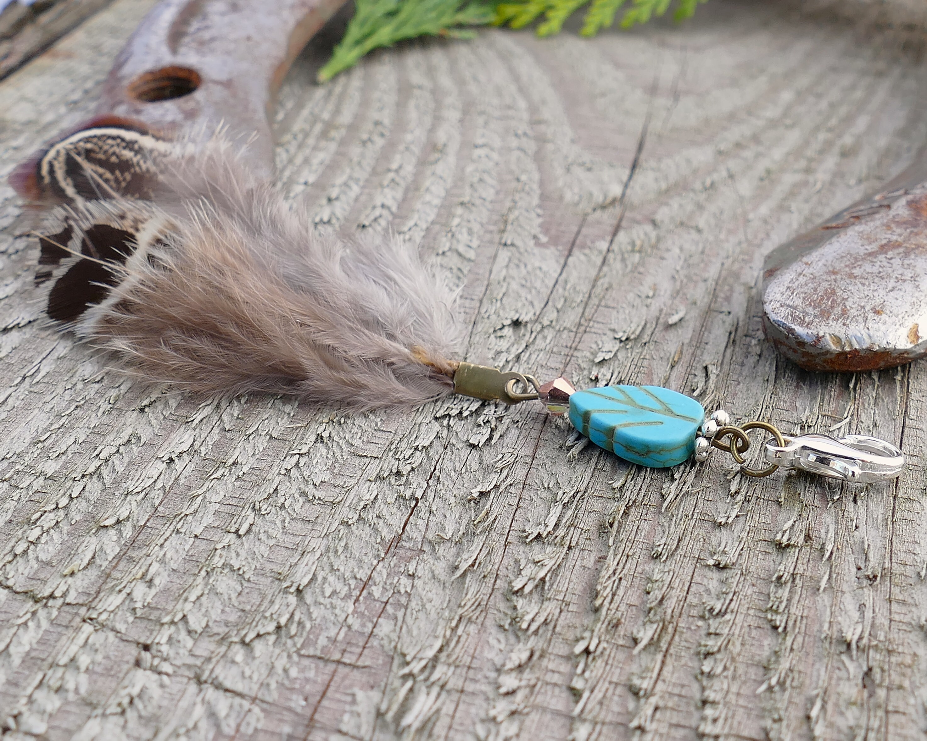 Natural Pheasant Feather Horse Bridle Charm With Turquoise Etsy