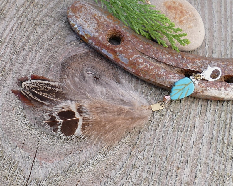 Natural Pheasant Feather Horse Bridle Charm With Turquoise Etsy