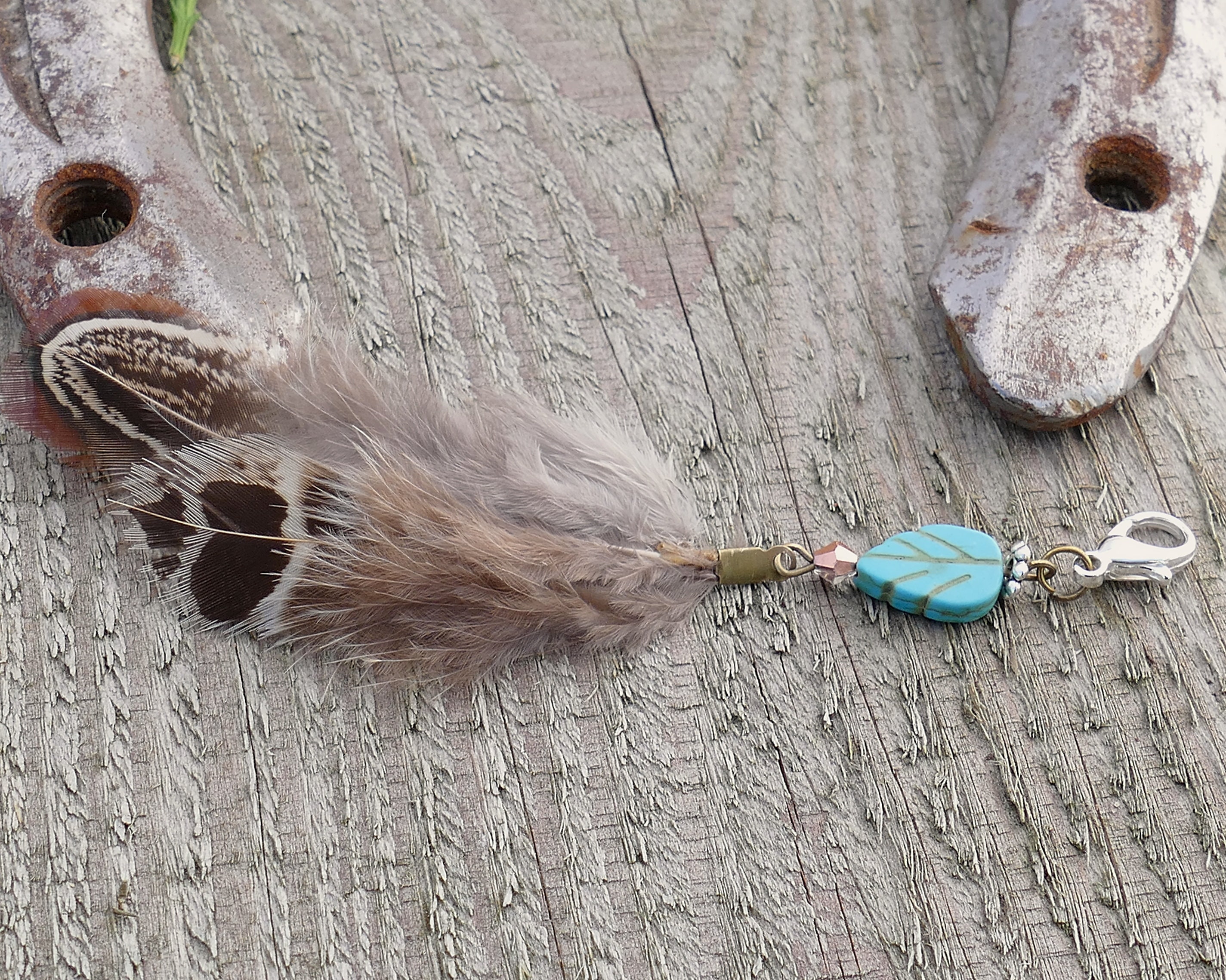 Natural Pheasant Feather Horse Bridle Charm With Turquoise Etsy