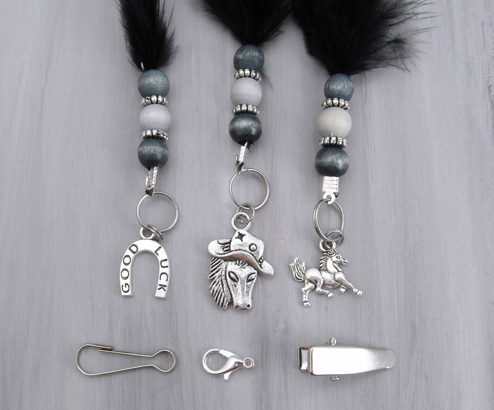 Black Feather Bridle Charm Black Horse Charm Horse Halter Etsy