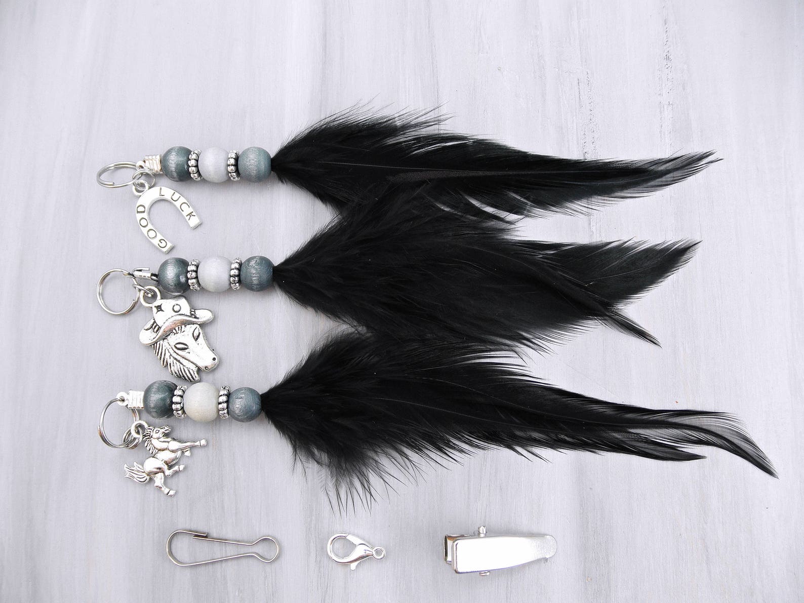Black Feather Bridle Charm Black Horse Charm Horse Halter Etsy