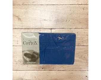 Tweepersoons laken Springmaid volledig katoen, VS Malibu Blue 180 perkal