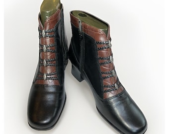 London Fog Sibelen Ankle Boot Women's Size 7 Leather Waterproof Steampunk 90s Y2