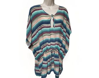 Cubrebaños de playa 100% seda Hermanny By Vix, poncho estilo vaquera de la costa suroeste