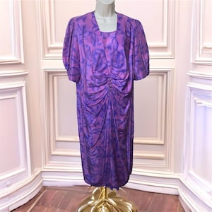 nora noh silk dress Vintage Silk Dress - Long Rose Print 80s by Nora Noh Size S-M