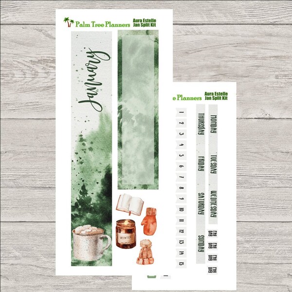 A5 - Aura Estelle, Hobonichi Monthly SPLIT KIT Planner Stickers - 2024 January, February, March, April, May, June, July, August, September