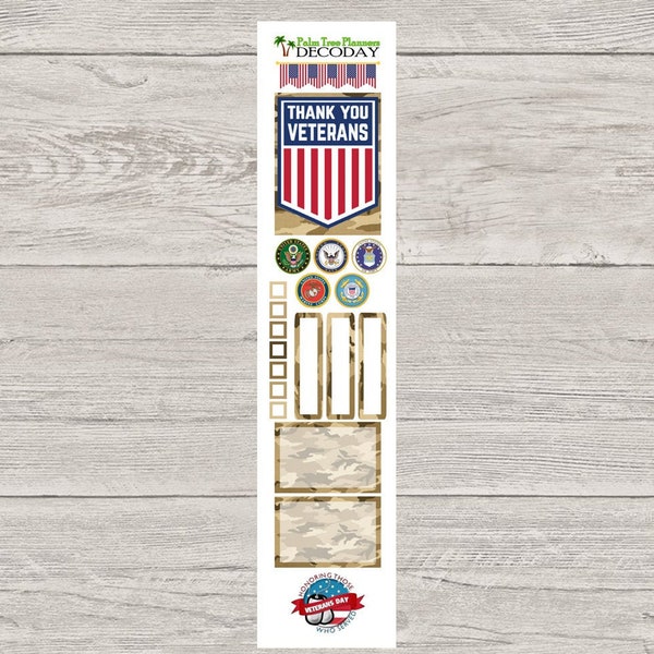 DECODAYS Veterans Day Planner Stickers - Classic or A5 Planners