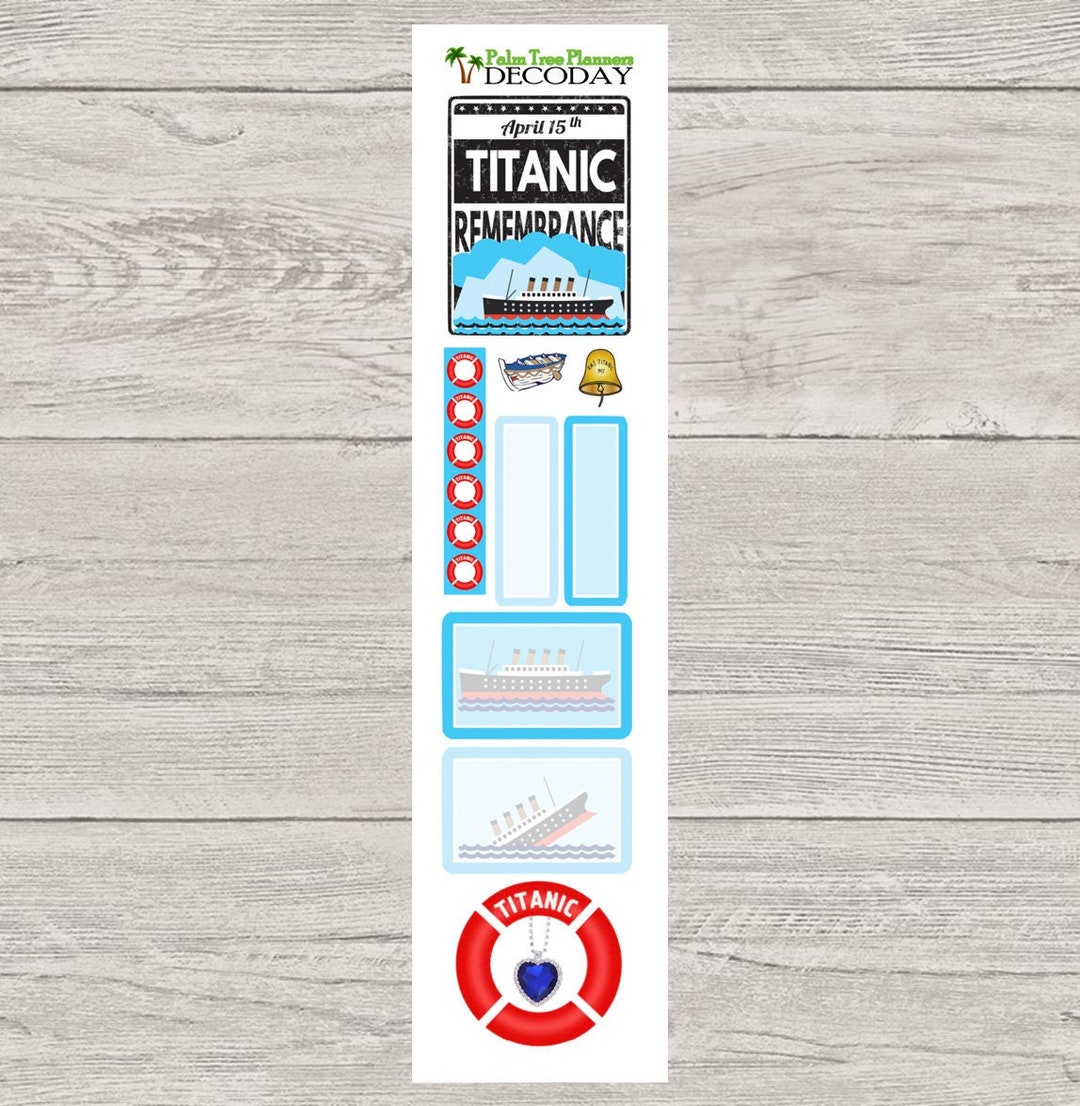 Titanic Remembrance Day Planner Stickers Daily Mini Kit Classic or A5 ...