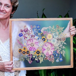 Wedding Bouquet Preservation, Pressed Flowers, Custom Frame, Bridal Bouquet, Framed Wedding flowers