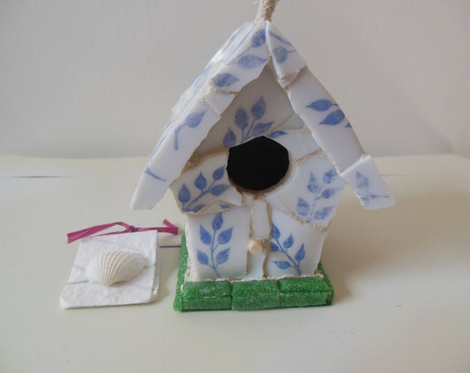 Fine French China Dinnerware "Arcopal" Indoor/Outdoor, Hanging or Standing Birdhouse