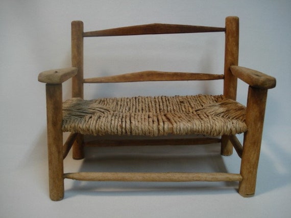 Vintage Handmade Rush Wood Doll Or Bear Furniture Ladder Etsy