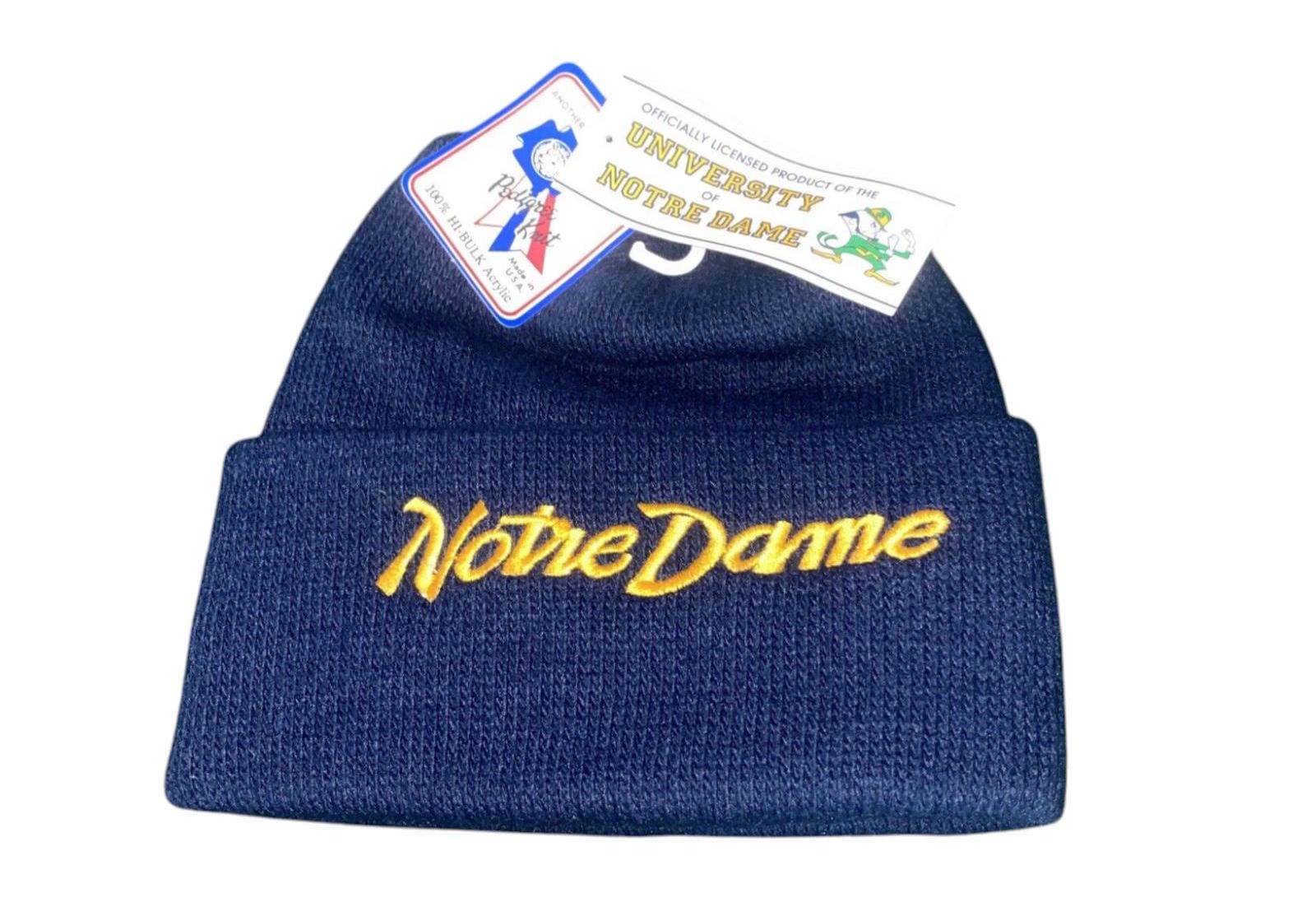 Vintage Notre Dame Fighting Irish Winter Ski Hat Cap Knit NCAA New