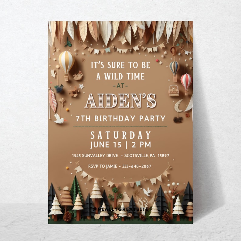 Woodland Invitation Templates | Digital & Printable Forest Invites ...