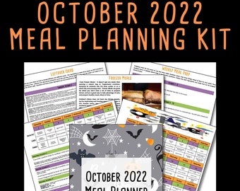 Printable Meal Plan - October Meal Plan - Monthly Meal Planner w/ Grocery List & Recipes - Budget Meal Planner - Weekly Meal Plan
