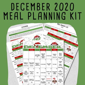 December 2020 Monthly Breakfast, Lunch and Dinner Budget Meal Planner w/ Grocery List, Cookbook, Freezer Meal Planner and More image 1