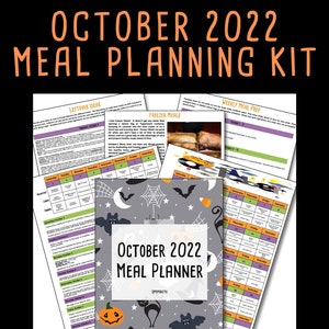 Printable Meal Plan - October Meal Plan - Monthly Meal Planner w/ Grocery List & Recipes - Budget Meal Planner - Weekly Meal Plan
