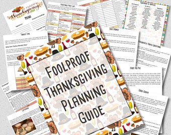 Thanksgiving Planner & Cookbook | 60+ Page Thanksgiving Planner | Printable Planning Kit