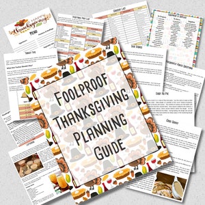 Thanksgiving Planner & Cookbook 60 Page Thanksgiving Planner Printable Planning Kit image 1