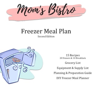 Freezer Meal Plan 2018 - Detailed Freezer Meal Planning Guide with Recipes and Grocery List - Budget Meal Plan - Meal Planner - Printable