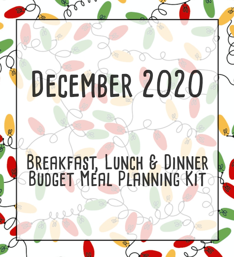 December 2020 Monthly Breakfast, Lunch and Dinner Budget Meal Planner w/ Grocery List, Cookbook, Freezer Meal Planner and More image 10