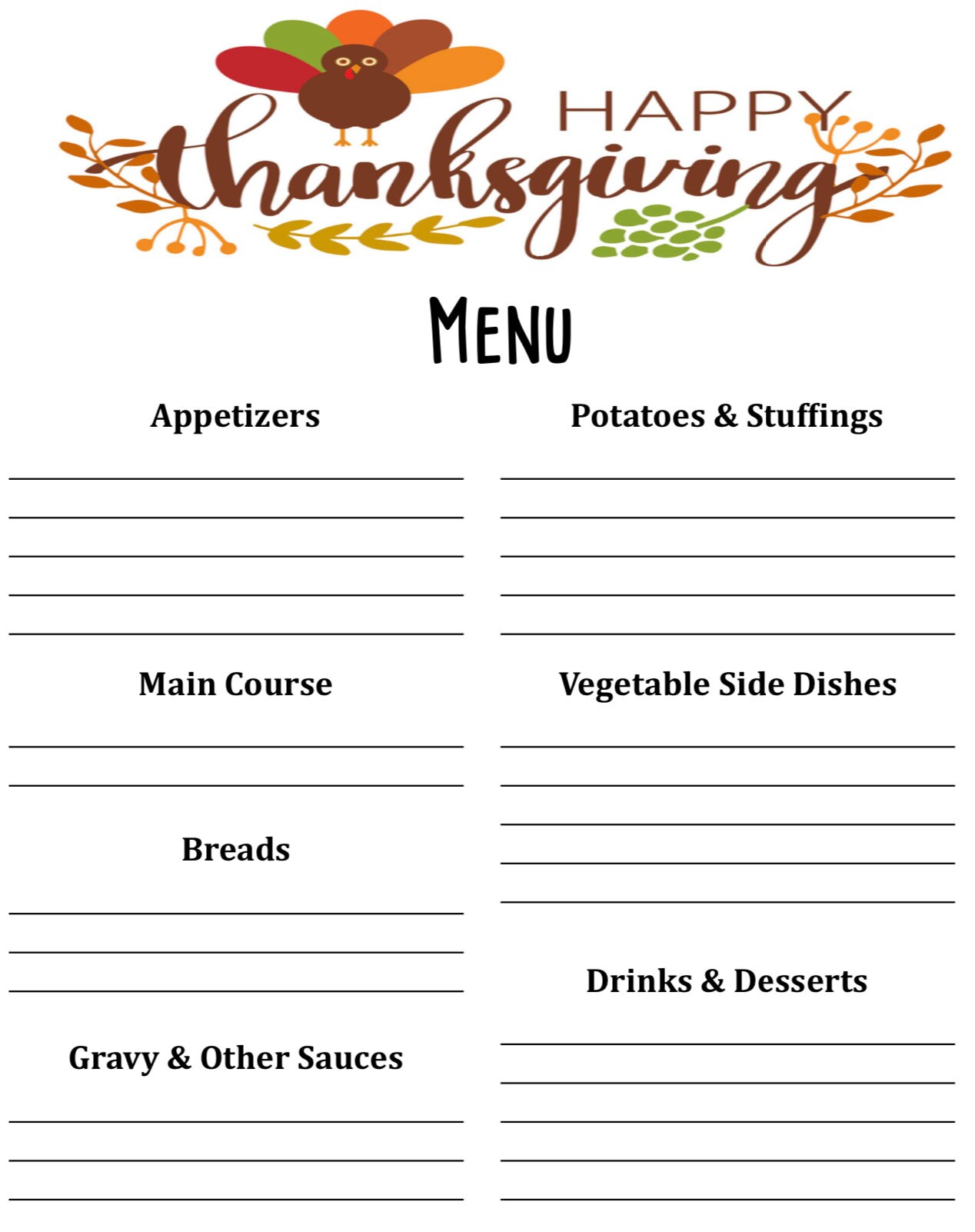 Thanksgiving Planner & Cookbook 60 Page Thanksgiving Planner Printable ...